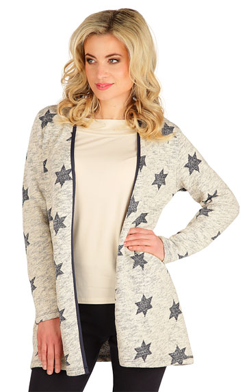 Cardigan damsky s dlhým rukávom.