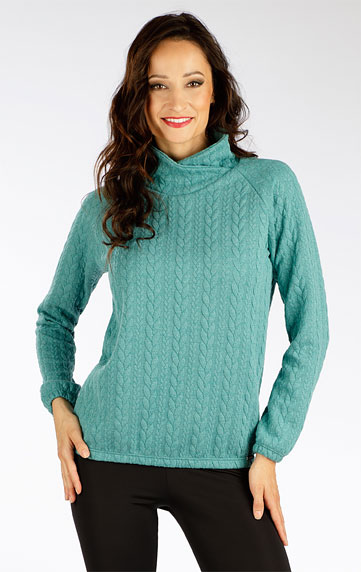 Svetry, cardigany, roláky > Mikina dámska so stojačikom. 7F104